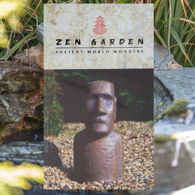 Easter Island Bronze Bust Head 12" Zen Garden Ornament