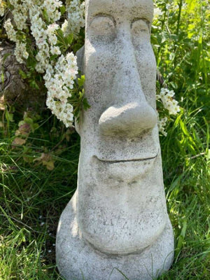 Easter Island Moai Head Bust Stone Statue British Made Outdoor British ...