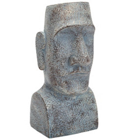 Easter Island Stone Bust Head 12" Zen Garden Ornament