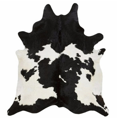 Eastern Counties Leather Cowhide Leather Rug Black/White (M)