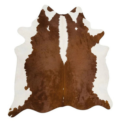 Eastern Counties Leather Cowhide Leather Rug Brown/White (M)