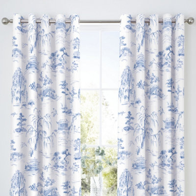 Eastern Garden Blackout Pair of Eyelet Curtains