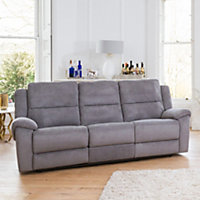 Eastvale 3 Seat Grey Fabric Recliner Sofa