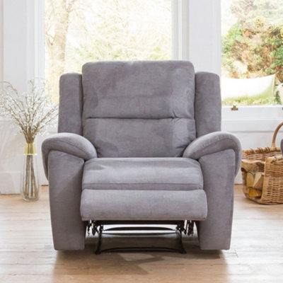 Eastvale Grey Fabric Reclining Armchair DIY at B&Q