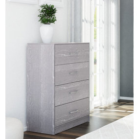 Eastwood Chest of Drawers 4 Drawers 22cm Metal Runners Bedroom Furniture Ash Grey