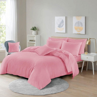 Easy Care Poly-cotton Plain Dyed Duvet Cover Set