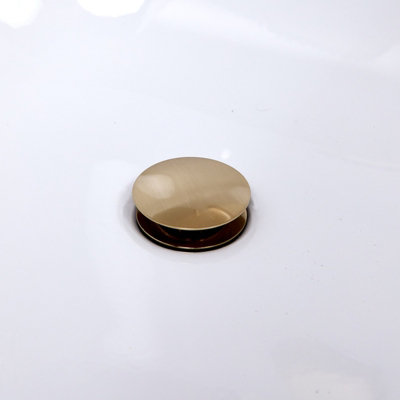 Easy Clean Push Button Pop Up Bath Waste & Overflow Brushed Brass Finish