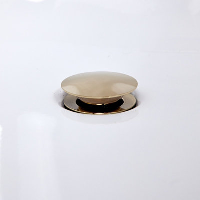Easy Clean Push Button Pop Up Bath Waste & Overflow Brushed Brass Finish