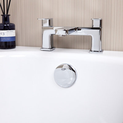 Easy Clean Push Button Pop Up Bath Waste & Overflow Chrome Finish