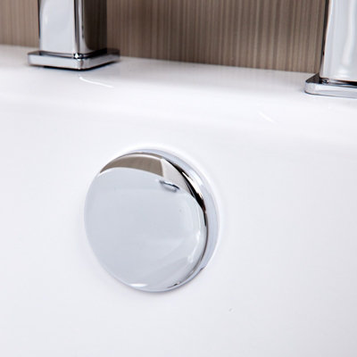 Easy Clean Push Button Pop Up Bath Waste & Overflow Chrome Finish