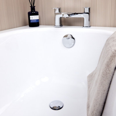 Easy Clean Push Button Pop Up Bath Waste & Overflow Chrome Finish