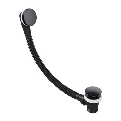 Easy Clean Push Button Pop Up Bath Waste & Overflow Matt Black Finish