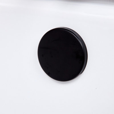 Easy Clean Push Button Pop Up Bath Waste & Overflow Matt Black Finish