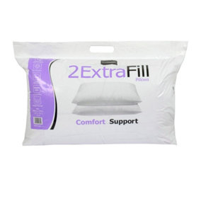 Easy Comfort Extra Fill Pillow (Pack Of 2) White (One Size)