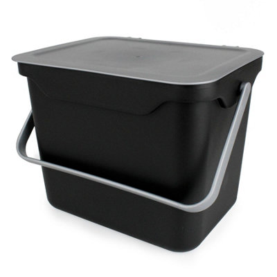 Easy Eco - 5L Compost Caddy - Black & Silver