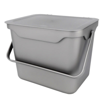 Easy Eco - 5L Kitchen Compost Caddy - Silver/Metallic