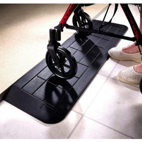 Easy Edge Threshold Rubber Ramp - Anti-Slip Doorway Levelling Mat for Wheelchair, Scooter, Zimmer Frame - Large 3 x 108 x 31cm