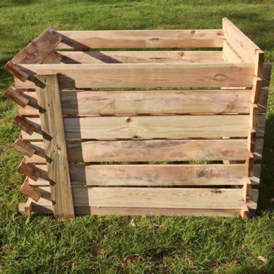 Easy Fill Wooden Compost Bin Composter 1575 Litres by Woven Wood