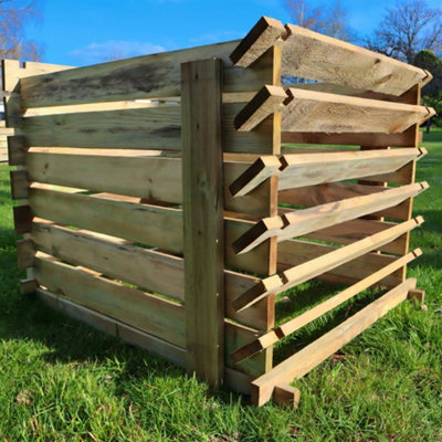 Easy Fill Wooden Compost Bin Composter 449 Litres  by Woven Wood™