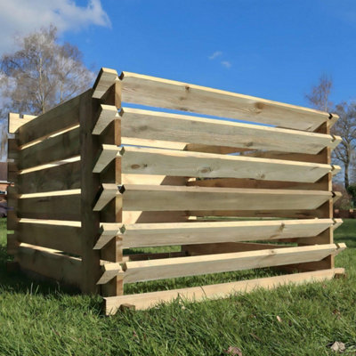 Easy Fill Wooden Compost Bin Composter 530 Litres  by Woven Wood™
