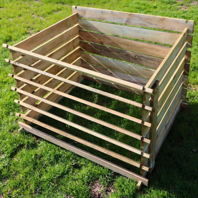 Easy Fill Wooden Compost Bin Composter 718 Litres by Woven Wood™ DIY