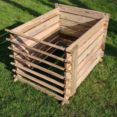 Easy Fill Wooden Compost Bin Composter 718 Litres  by Woven Wood™