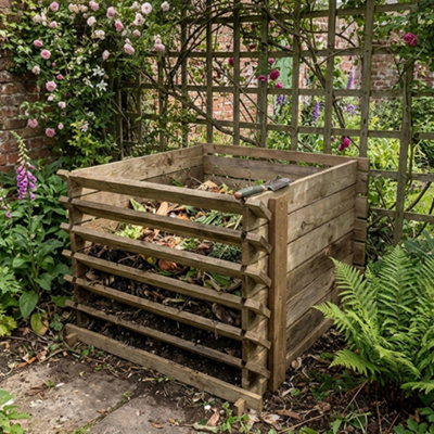 Easy Fill Wooden Compost Bin Composter 718 Litres by Woven Wood™