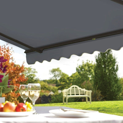Easy Fit Deluxe 2.5 x 2m Grosvenor Awning, 280gm Plain Grey Fabric