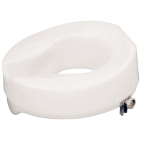 Easy Fit Raised Plastic Toilet Seat - Raised 2 Inches - Anti Bacterial Finish