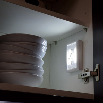 Easy Fix Stick On LED Switch Light Battery Powered for Wardrobe Cupboard Shed Garage