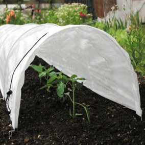 Easy Fleece Grow Tunnel Fleece Cloche Tent for Outdoor Plants Frost Protection Pest Control Tunnel 300cm x 60cm x 45cm