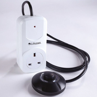 Easy Foot Controlled Switch for UK Mains 3 Pin Socket with 1.55m Cable & LED Power Indicator - Plug Unit Measures 13 x 6.2 x 4.5cm