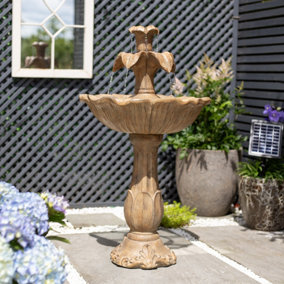 Easy Fountain Emily Tiered Solar with Battery Backup Garden Fountain - L 51 cm x W 51 cm x H 92 cm