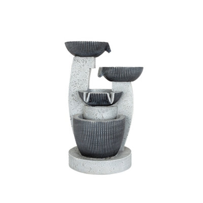 Easy Fountain Greek Columns Solar With Battery Backup Garden Feature incl LEDs - L 21 cm x W 22 cm x H 50 cm
