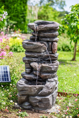 Easy Fountain Hamsterley Springs Solar With Battery Backup Garden ...