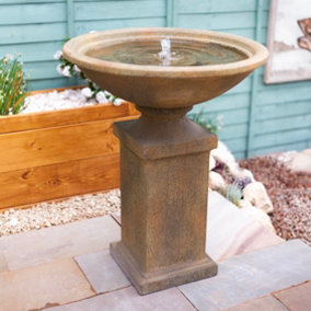 Easy Fountain Roman Pedestal Self-Contained Water Fountain -  L 74 cm x W 74 cm x H 94 cm