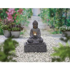 Easy Fountain Serenity Water Feature inc. LEDs - Polyresin - L46 x W54 x H78 cm - Grey