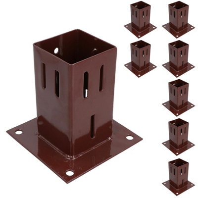 Easy Grip Fence Post Bolt Down Shoe Holder Support Clamp 75mm x 75mm 8PK