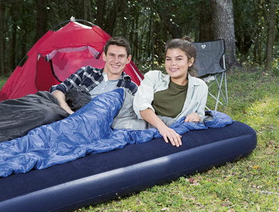Easy Inflate King Size Airbed inflatable Flocked Air bed 80x73x8.5