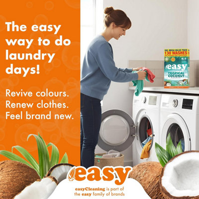 EASY LAUNDRY POWDER (3X 6.5KG) - 390 WASHES- TROPICAL COCONUT