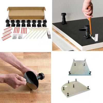 Easy Plumb Shower Tray Riser Leg Kit Adjustable + Seal Strip Quad ...