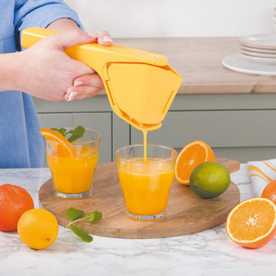 Easy Squeeze Citrus Juicer Yellow Handheld Manual Lemon Lime