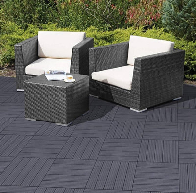 Easy Tile Deck Tiles Cosmopolitan 30cm  6-Pack - Graphite