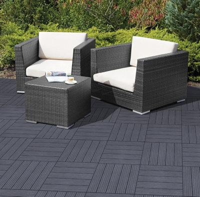 Easy Tile Deck Tiles Cosmopolitan 45x45cm - Graphite (4-Pack)