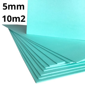 Easy-to-Install 5mm XPS Foam Underlay for Laminate & Real Wood Flooring 10m2 (107.63ft2) - High Quality
