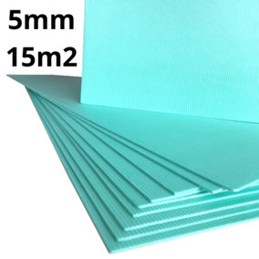 Easy-to-Install 5mm XPS Foam Underlay for Laminate & Real Wood Flooring 15m2 (161.45ft2) - High Quality