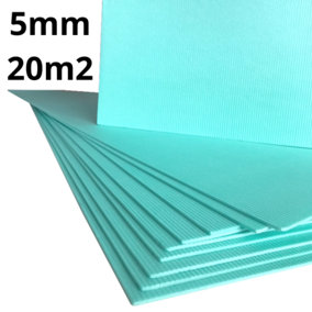 Easy-to-Install 5mm XPS Foam Underlay for Laminate & Real Wood Flooring 20m2 (215.27ft2) - High Quality