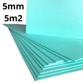 Easy-to-Install 5mm XPS Foam Underlay for Laminate & Real Wood Flooring 5m2 (53.8ft2) - High Quality