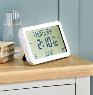 Easy To Read Calendar Clock - Freestanding or Hanging Multi-Language ...