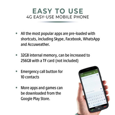 Easy To Use 4G Mobile Phone for The Elderly - Clear, 5.5